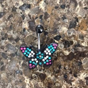 Butterfly belly button ring